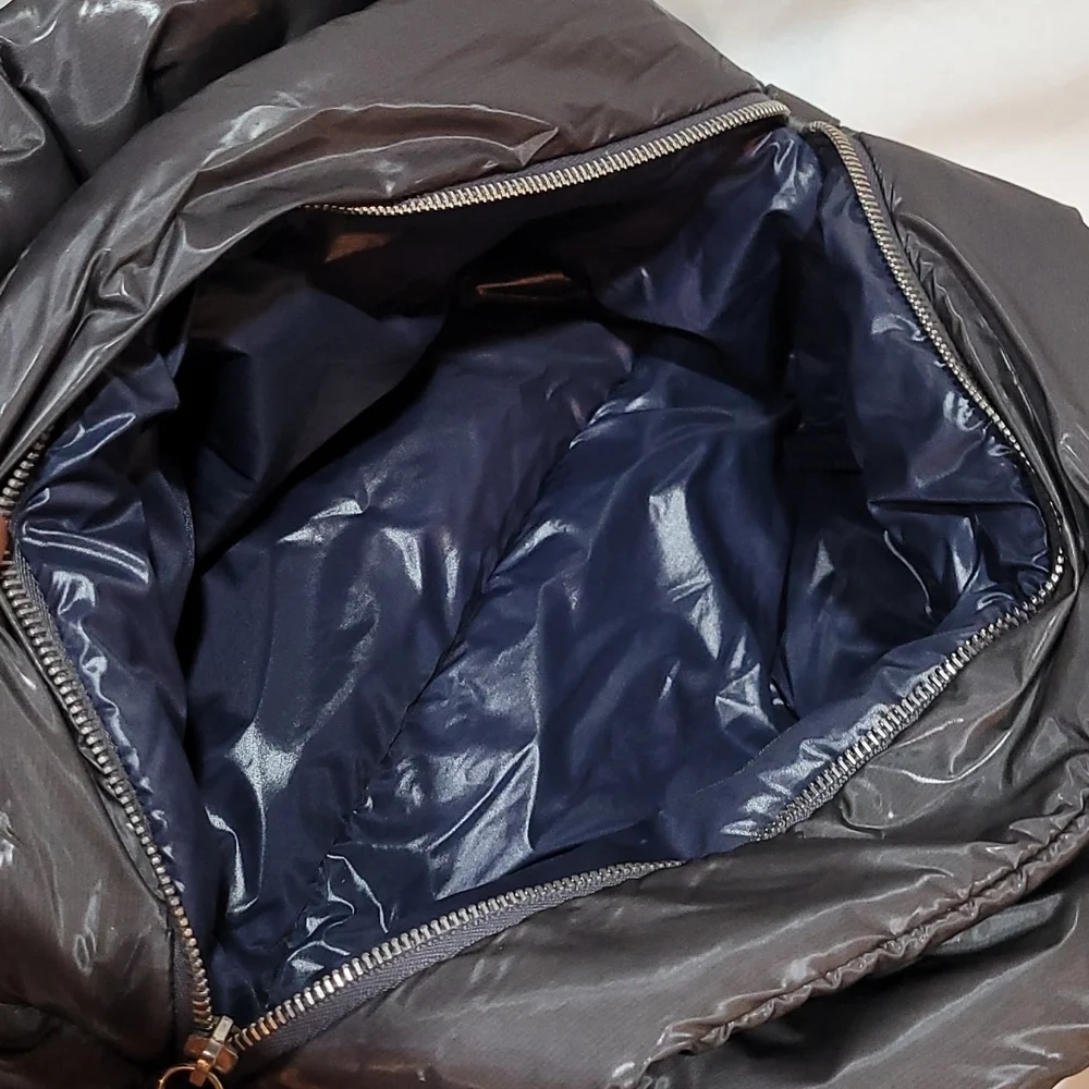 CHANEL Quilted Puffer Tote Bag in dark grey